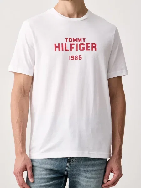 T-shirt o kroju regular fit z czystej bawełny Tommy Hilfiger biała