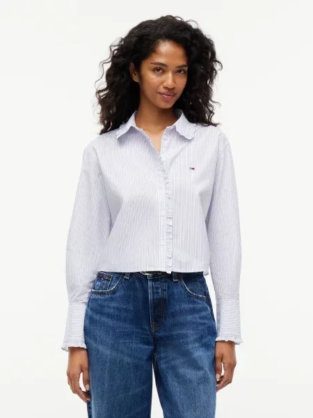 Tommy Jeans Blúzka svetlomodrá / čerešňová biela