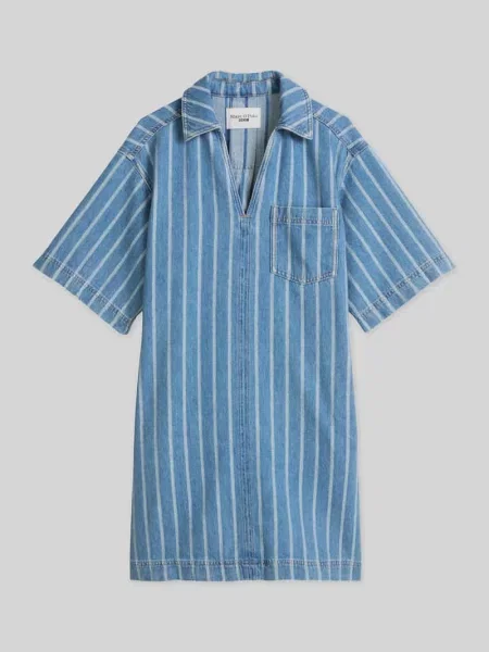Sukienka jeansowa o kroju relaxed fit z czystej bawełny – Special Drop Marc O'polo Denim niebieska