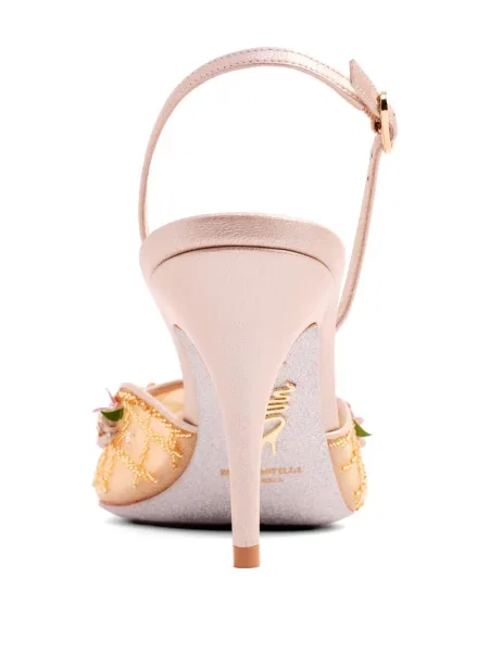 Pantofi cu toc Rene Caovilla cu model floral slingback