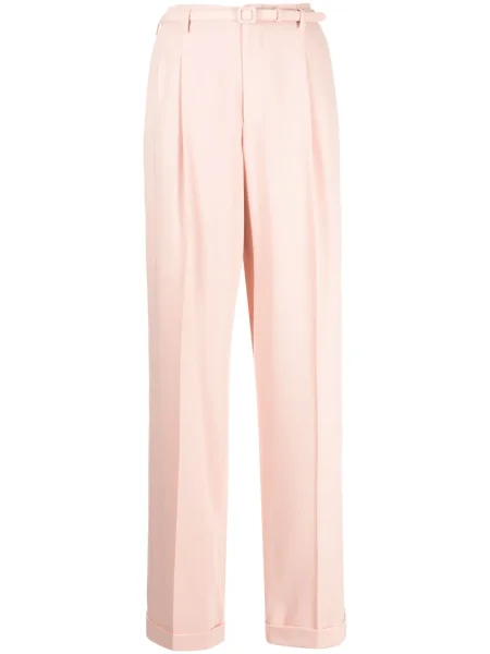 Pantaloni Ralph Lauren Collection de lână roz