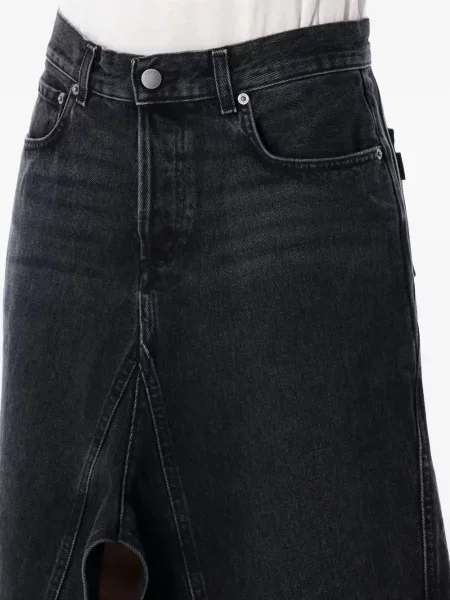 Fustă din denim Haikure până la genunchi negru