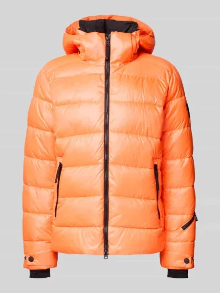 Kurtka w stylu puffer ze stójką model Fire + Ice pomarańczowa