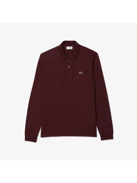 Lacoste Classic Fit Bordowa Koszulka Polo Z Długim Rękawem