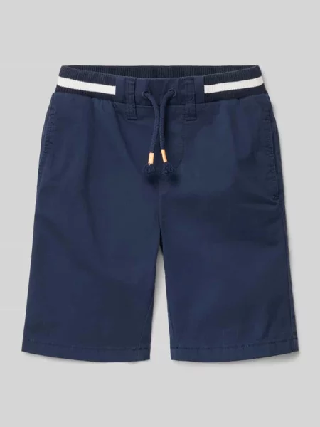 Szorty dresowe o kroju regular fit z mieszanki bawełny S.oliver Red Label granatowe