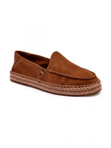 Tommy Hilfiger Bőr espadrilles cipő barna