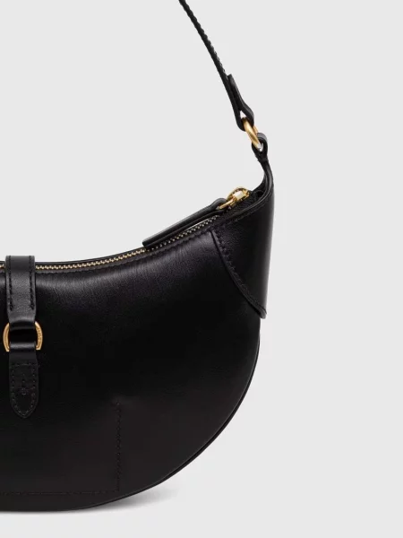 Kožená kabelka Polo Ralph Lauren černá