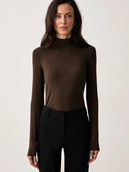 Weekend Max Mara Bluză cu gât Multif închis maro