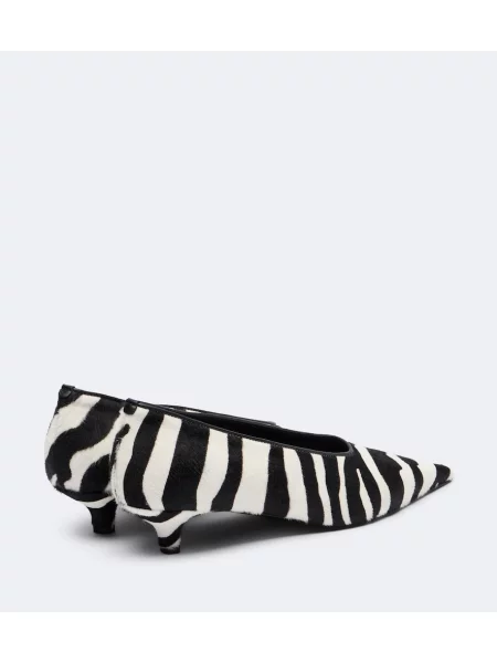 Pantofi cu toc Toteme cu imagine cu model zebră negru