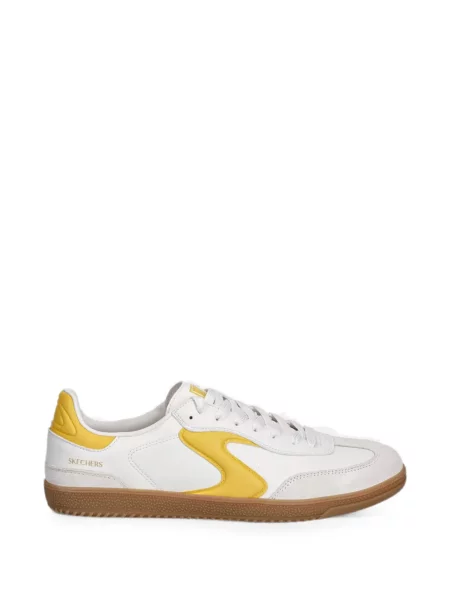 Sneakerși Skechers cu șireturi din dantelă alb