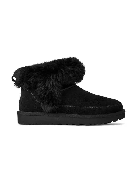 UGG cizme de zăpadă din piele întoarsă Classic Ultra Mini Chalet negru