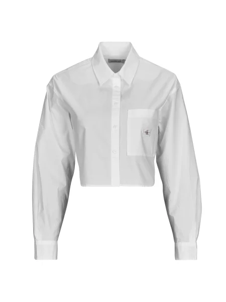 Košulja Calvin Klein Jeans ošišan bijela