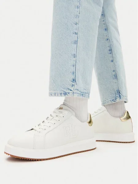 LAUREN RALPH LAUREN Sneakers Ainsley Metallic alb