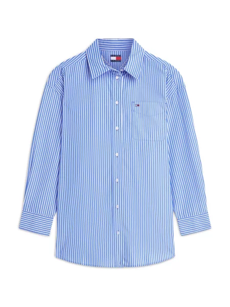 Tommy Jeans Μπλούζα Oversized Fit μπλε ρουά λευκό