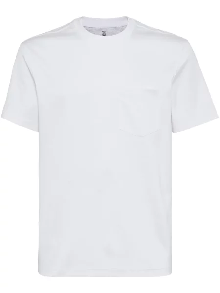 Tričko Brunello Cucinelli s kulatým výstřihem bílé