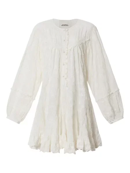 Rochie Isabel Marant cu volane de costum alb