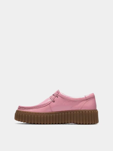 Кожаные ботинки Clarks розовые