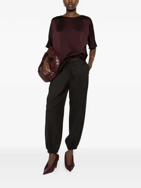 Scurt tricou Antonelli din satin violet