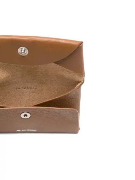 Portofel Jil Sander din piele de căprioară maro