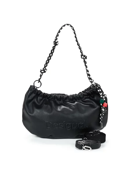 Crossbody torbica Desigual z avtogramom črna