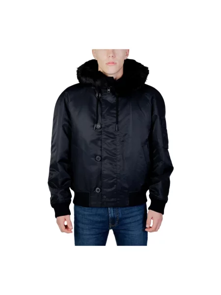 Kurtka bomber Hugo Boss z kapturem czarny