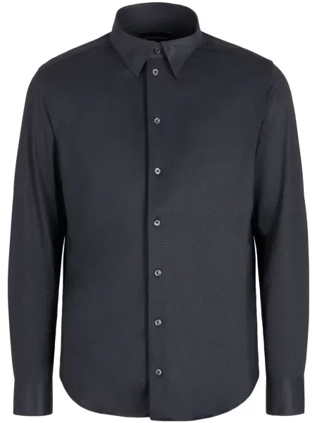 Cămașă Emporio Armani din satin negru