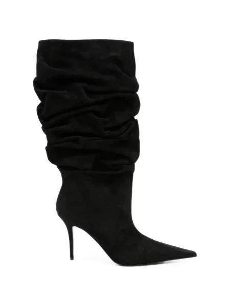 Botine Amina Muaddi din piele de căprioară negru