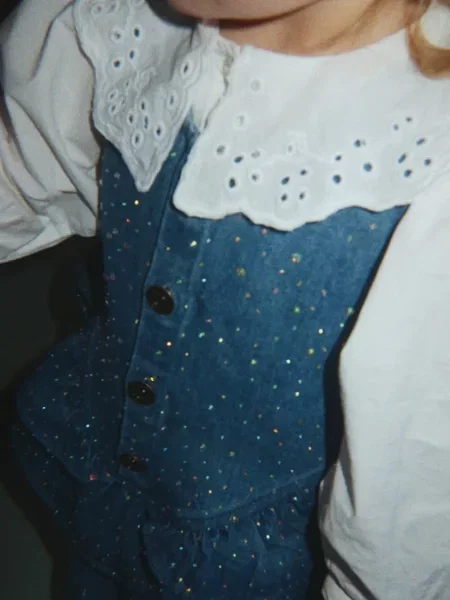 Konges Sløjd farmer ruha ELBA SPARKLE DRESS GOTS kék