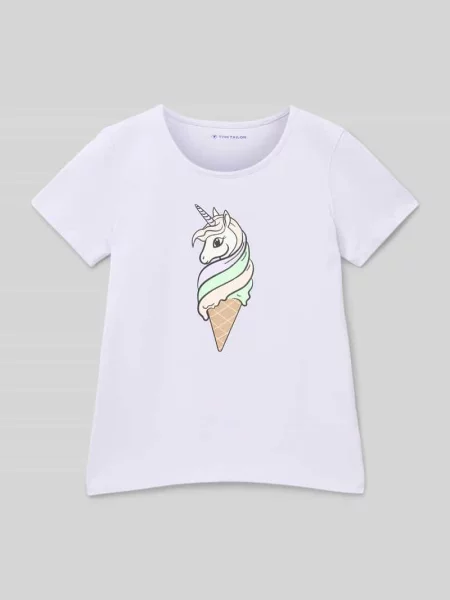 T-shirt o kroju regular fit z czystej bawełny Tom Tailor