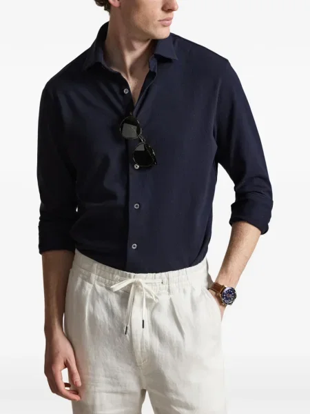 Czapka z daszkiem Polo Ralph Lauren w kratkę z twillu biznesowa niebieska