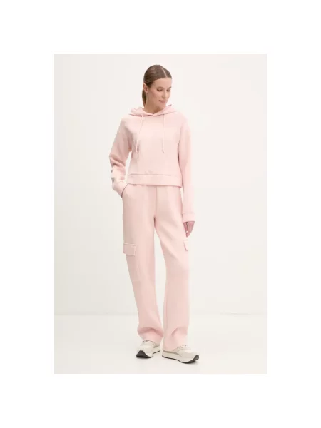 Guess bluza NEW ALISA z kapturem z nadrukiem różowa