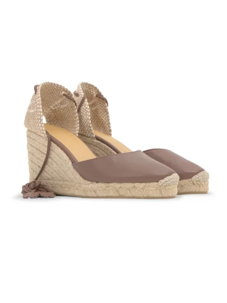 Espadryle Castaner skórzane brązowe