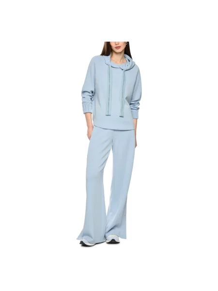 Bluza z kapturem Marc Cain z kapturem niebieska