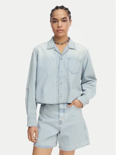 G-Star Raw Джинсова сорочка Resort Світло-синій Relaxed Fit синя