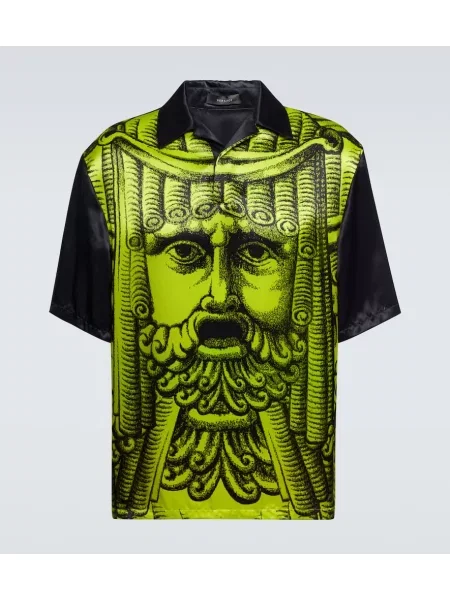 Satenska srajca Versace s potiskom