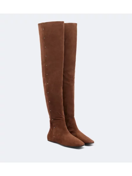 Cizme Max Mara din piele de căprioară cu tepi maro