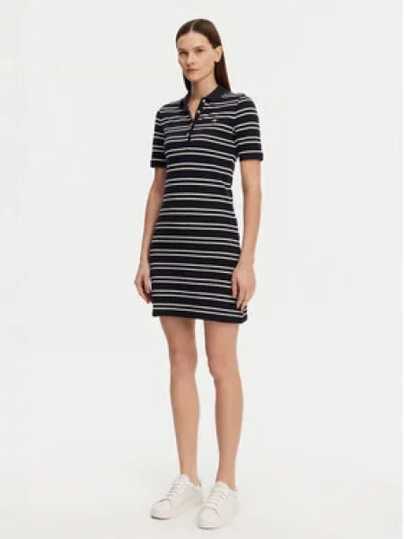 Gant Každodenní šaty Striped Shield Tmavomodrá bílé