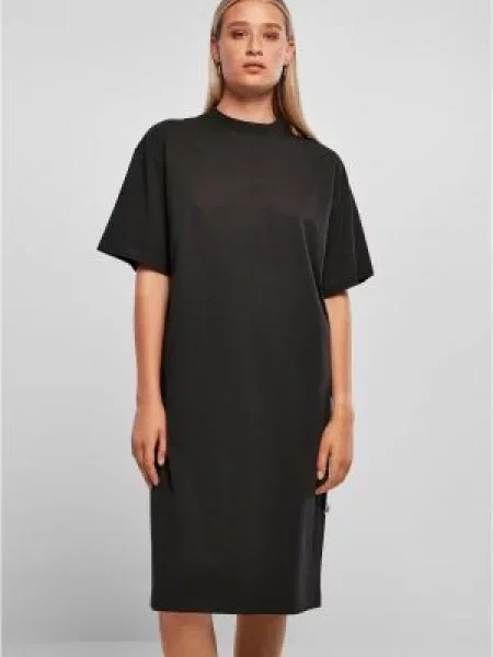 Rochie tip cămașă Urban Classics lungă de costum negru