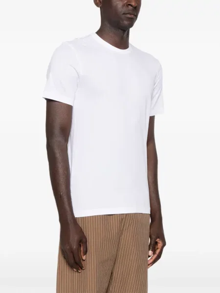 Scurt tricou James Perse cu decolteu rotund alb