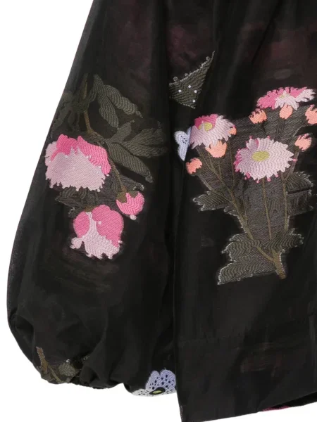 Bluză Cynthia Rowley cu model floral negru