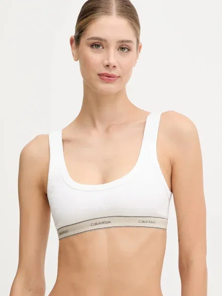 Сутиен Calvin Klein Underwear с изчистен дизайн бяло