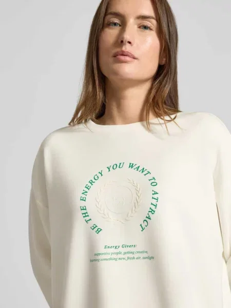 Bluza ze sznurkiem i nadrukiem z przodu Christian Berg Woman biała