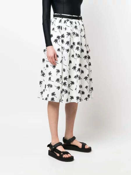 Spódnica midi Moncler z nadrukiem do kolan