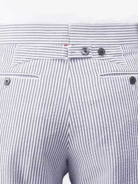 Pantaloni scurți Thom Browne cu dungi albastru
