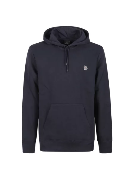 Bluza z kapturem Paul Smith w zebrę z logo niebieska