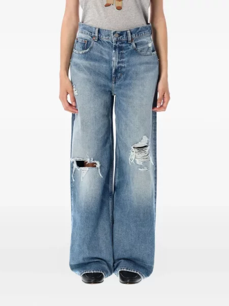 Cămașă Polo Ralph Lauren zdrențuiți cu dungi din țesătură twill albastru