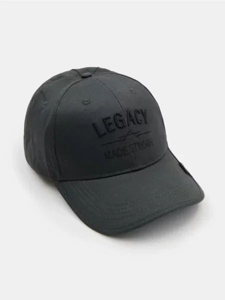 Sinsay Czapka z daszkiem z hafotwanym napisem szary