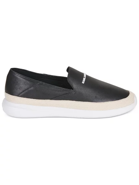 Kožené slip on mokasíny Karl Lagerfeld čierna
