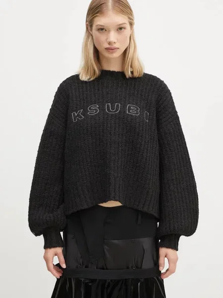 KSUBI pulover de lână Bookie Knit femei călduros negru