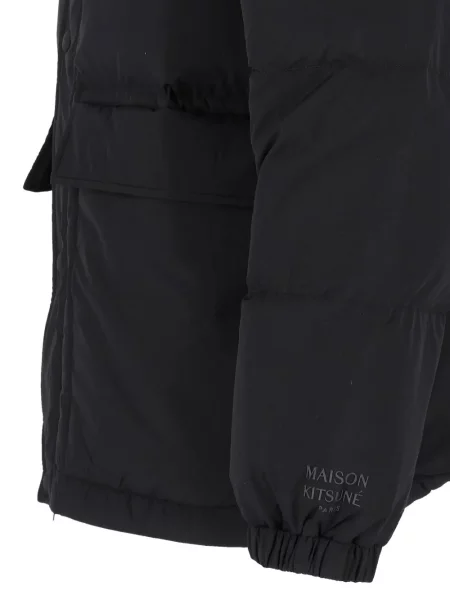 Palton Maison Kitsune cu glugă negru